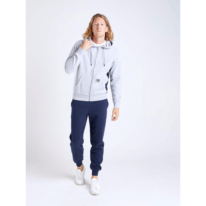 Tuta uomo con cappuccio e zip College Ash