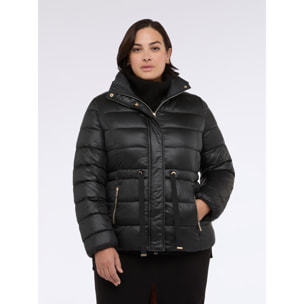 Fiorella Rubino - Piumino trapuntato con coulisse in vita - Nero