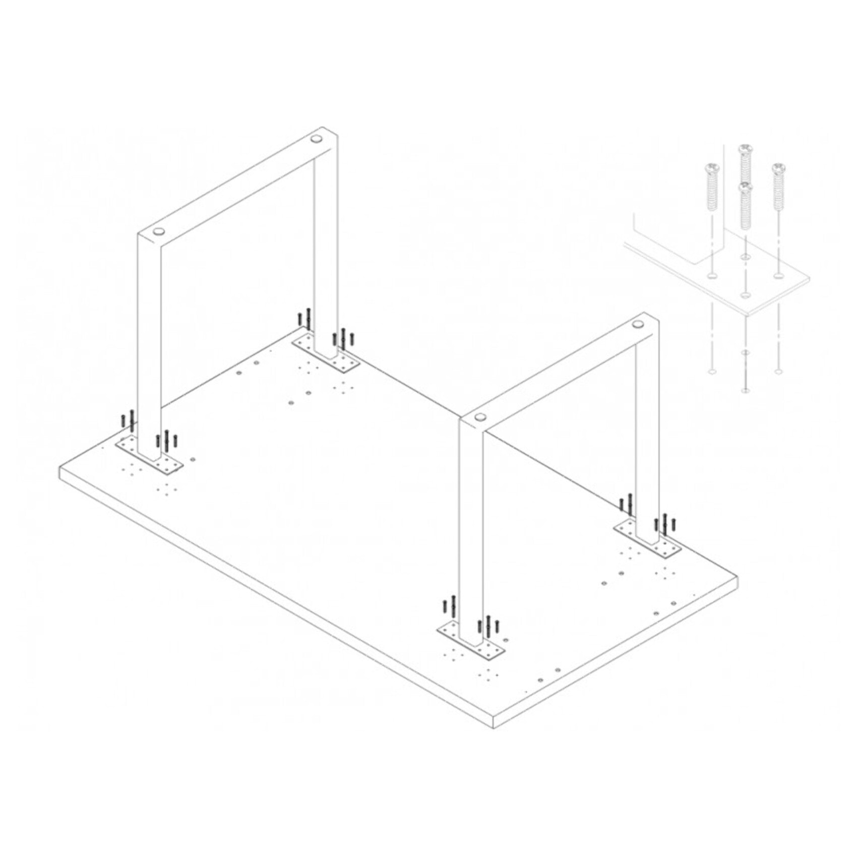 Piètement de table luge en métal brut - CHOICE