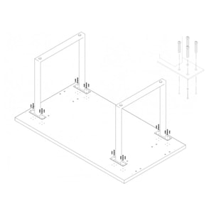 Piètement de table luge en métal brut - CHOICE
