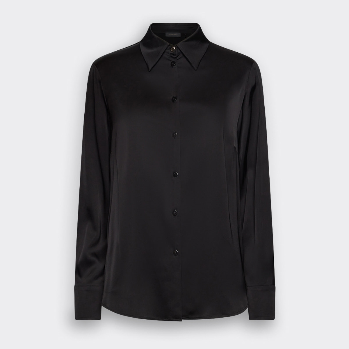 Elena Mirò - Camicia in raso di viscosa stretch - Nero