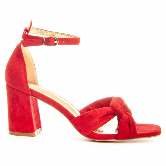 Sandalia de tacón - Rojo - Altura: 8 cm