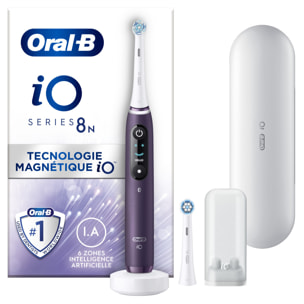 Oral-B iO 8N - Avec Etui de Voyage et Porte Brossette - Violette - Brosse À Dents Électrique