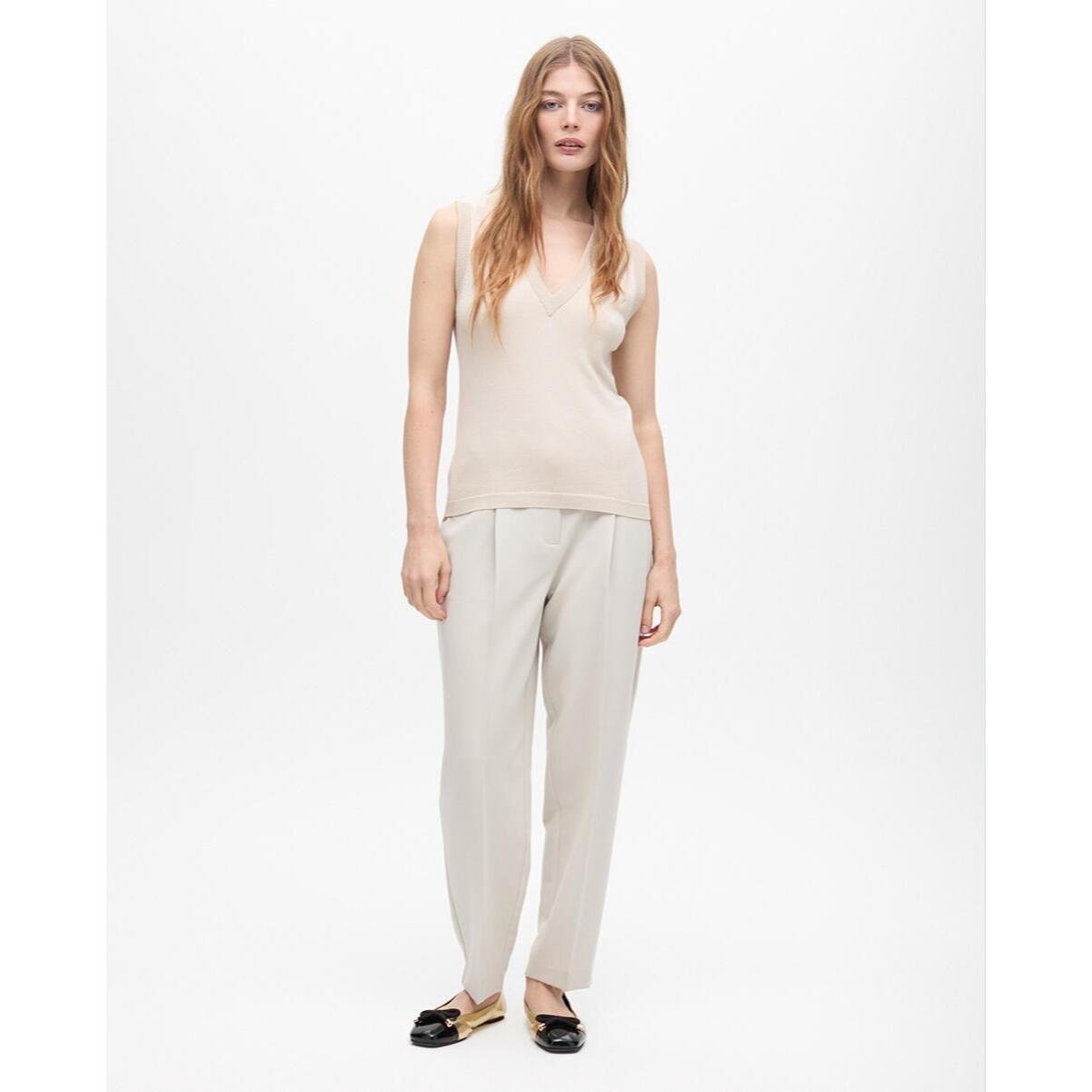 Top basic dettaglio contrasto lurex