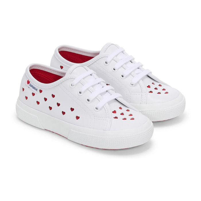 Superga - Bambina Bianco - 3750 KIDS HEARTS VEGAN MATERIAL LEGGERA