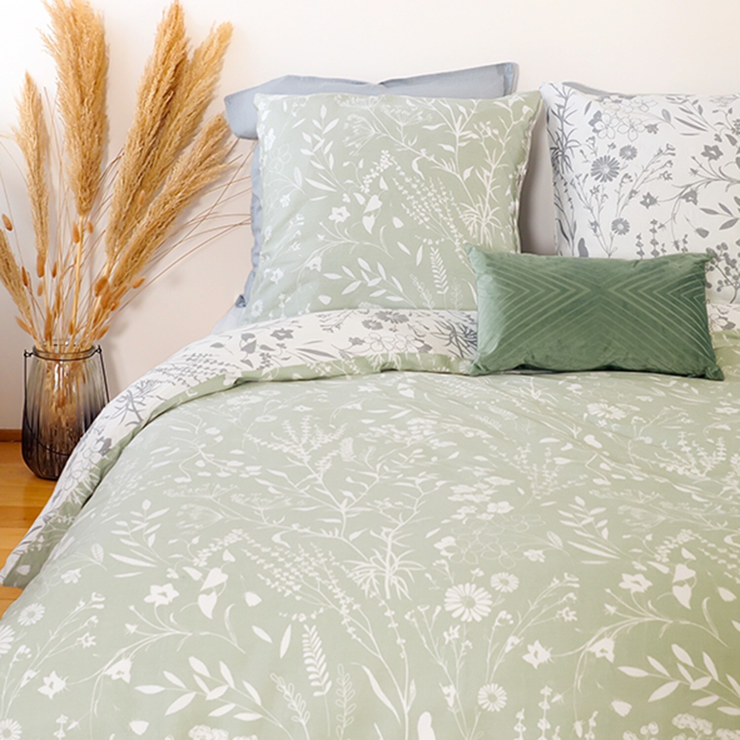 Parure Housse De Couette 3pcs 100% Satin De Coton 78fils Susie