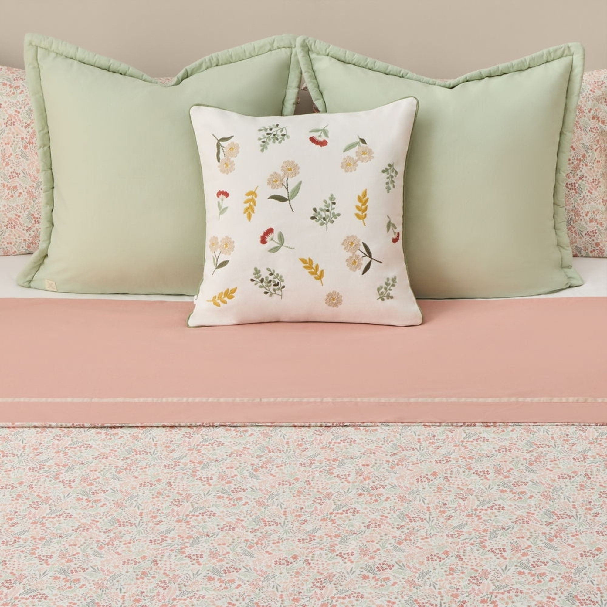 Sábana de algodón con estampado de flores Crepat color rosa 100% Algodón