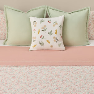 Sábana de algodón con estampado de flores Crepat color rosa 100% Algodón