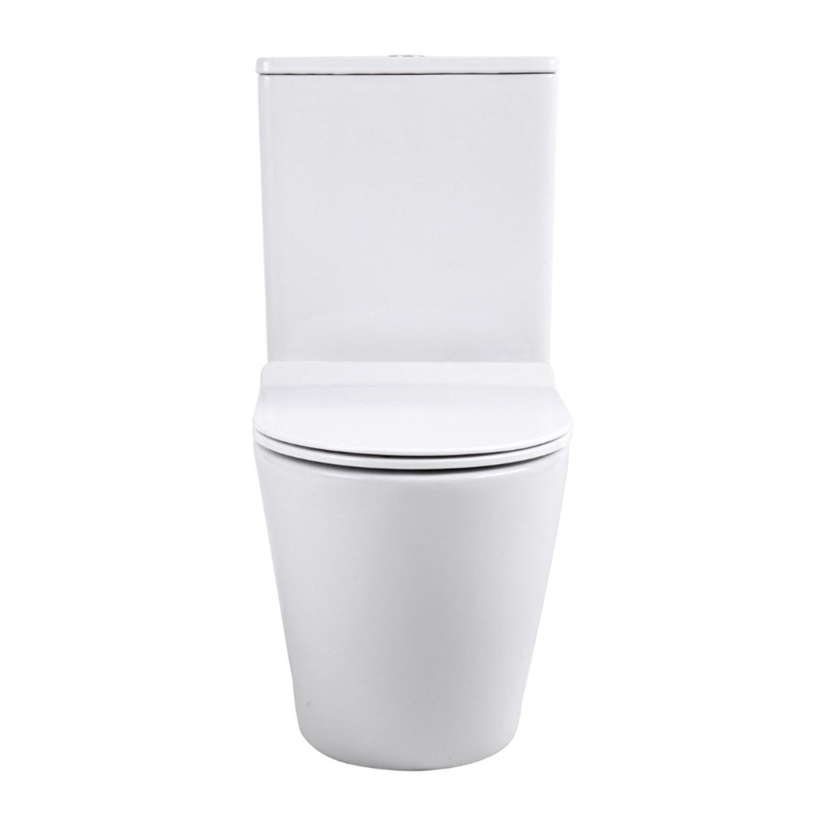 WC à poser sans bride en céramique + abattant SoftClose + réservoir de chasse, alimentation par le bas, blanc (CEPX030RREXVPBI)