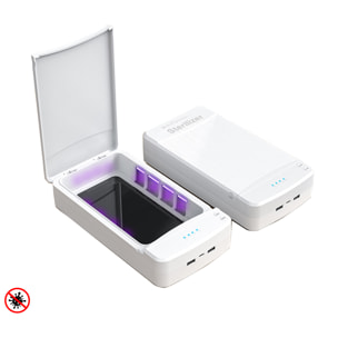 DAM Scatola sterilizzante con luce ultravioletta e funzione aromaterapia. 12x23x4 cm. Colore bianco