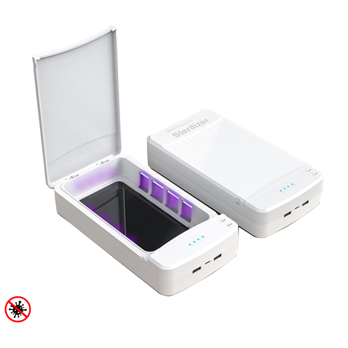 DAM Scatola sterilizzante con luce ultravioletta e funzione aromaterapia. 12x23x4 cm. Colore bianco