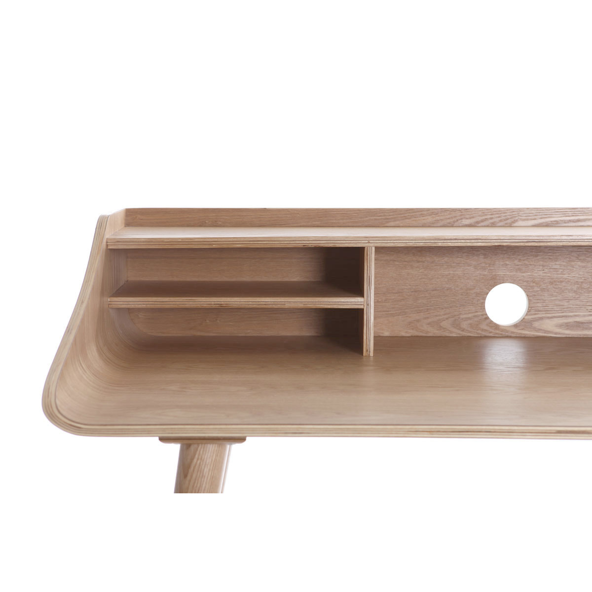 Bureau avec rangements vintage bois clair L120 cm NORDECO