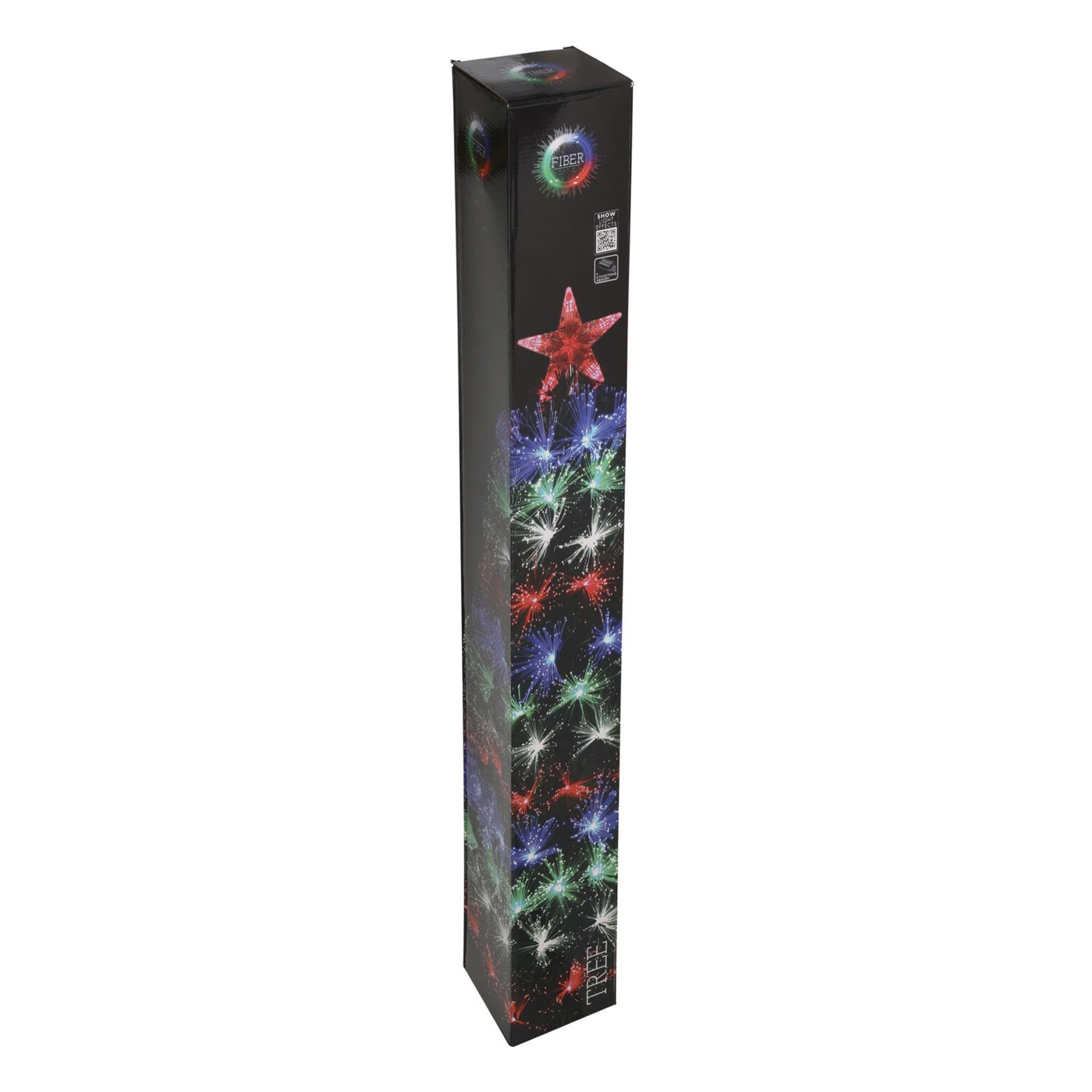 Árbol de navidad de fibra óptica con 135 luces led multicolor con estrella 58x58x120cm