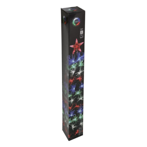 Árbol de navidad de fibra óptica con 135 luces led multicolor con estrella 58x58x120cm