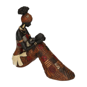 Statua in resina donna africana cm18,5x6h17
