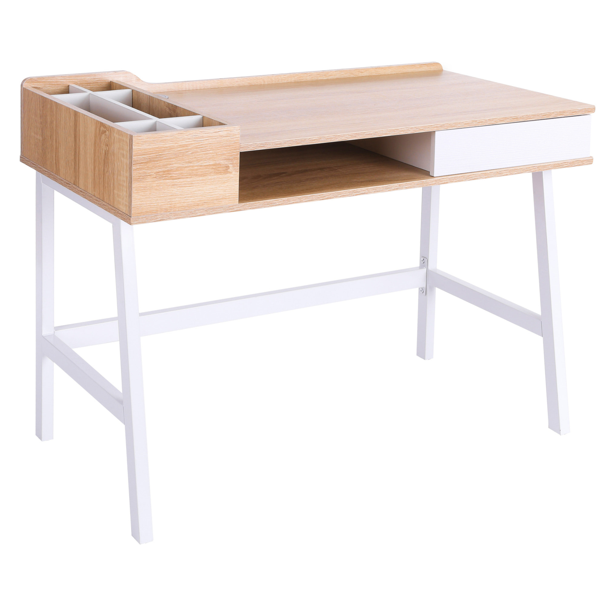 Mesa de Ordenador Escritorio de Madera 100x55x81,5cm Blanco