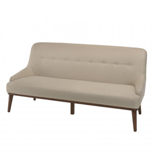 NOE - Canapé beige 2 places pieds en bois