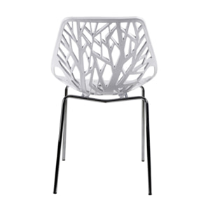 Chaise ajourée et empilable avec pieds métal chromé - QUEEN 3