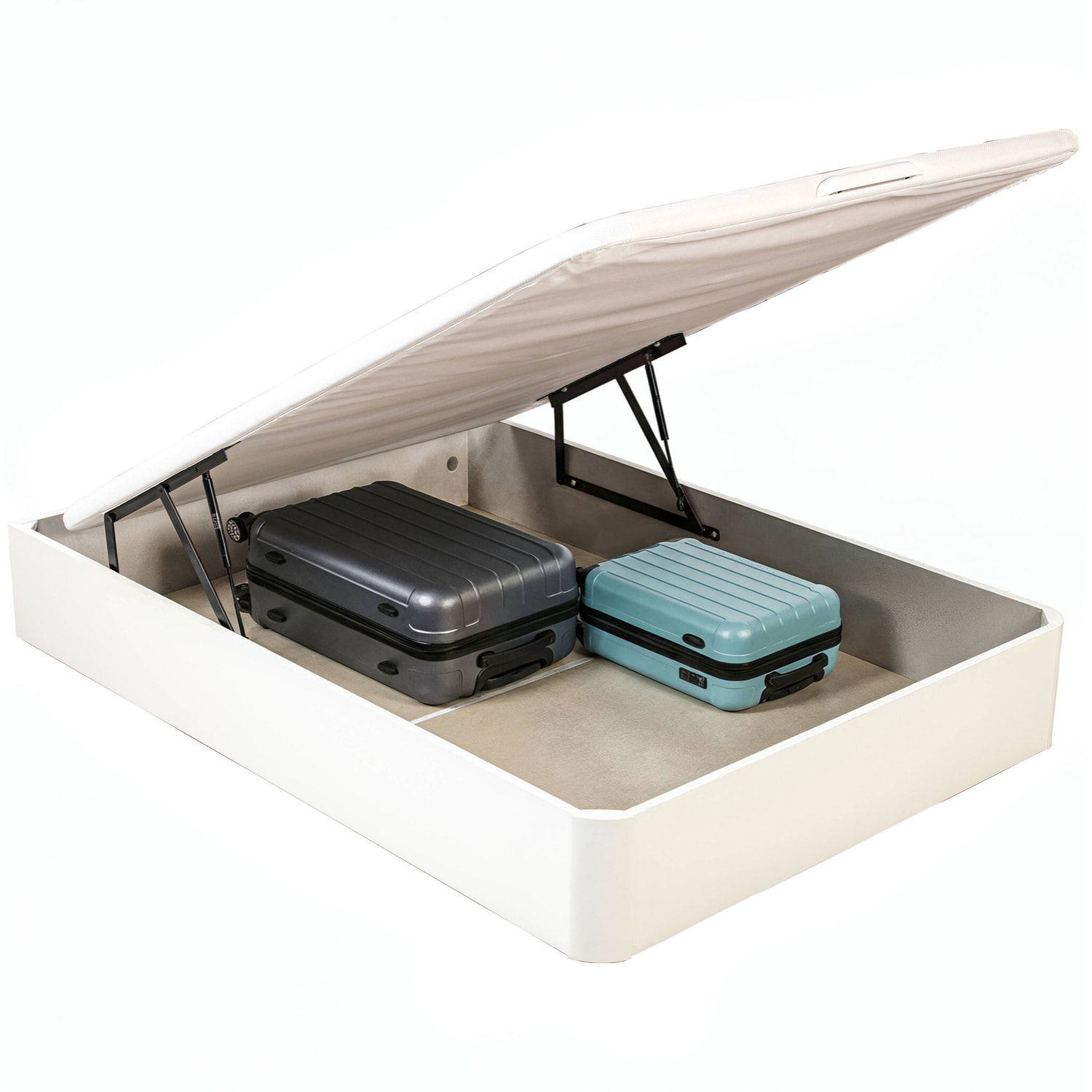 Canapé Abatible 32CM | ENVÍO, MONTAJE Y RECOGIDA ANTIGUO INCLUIDO | Madera | Blanco | Gran capacidad | Tapa 3D | WHAT THE SLEEP