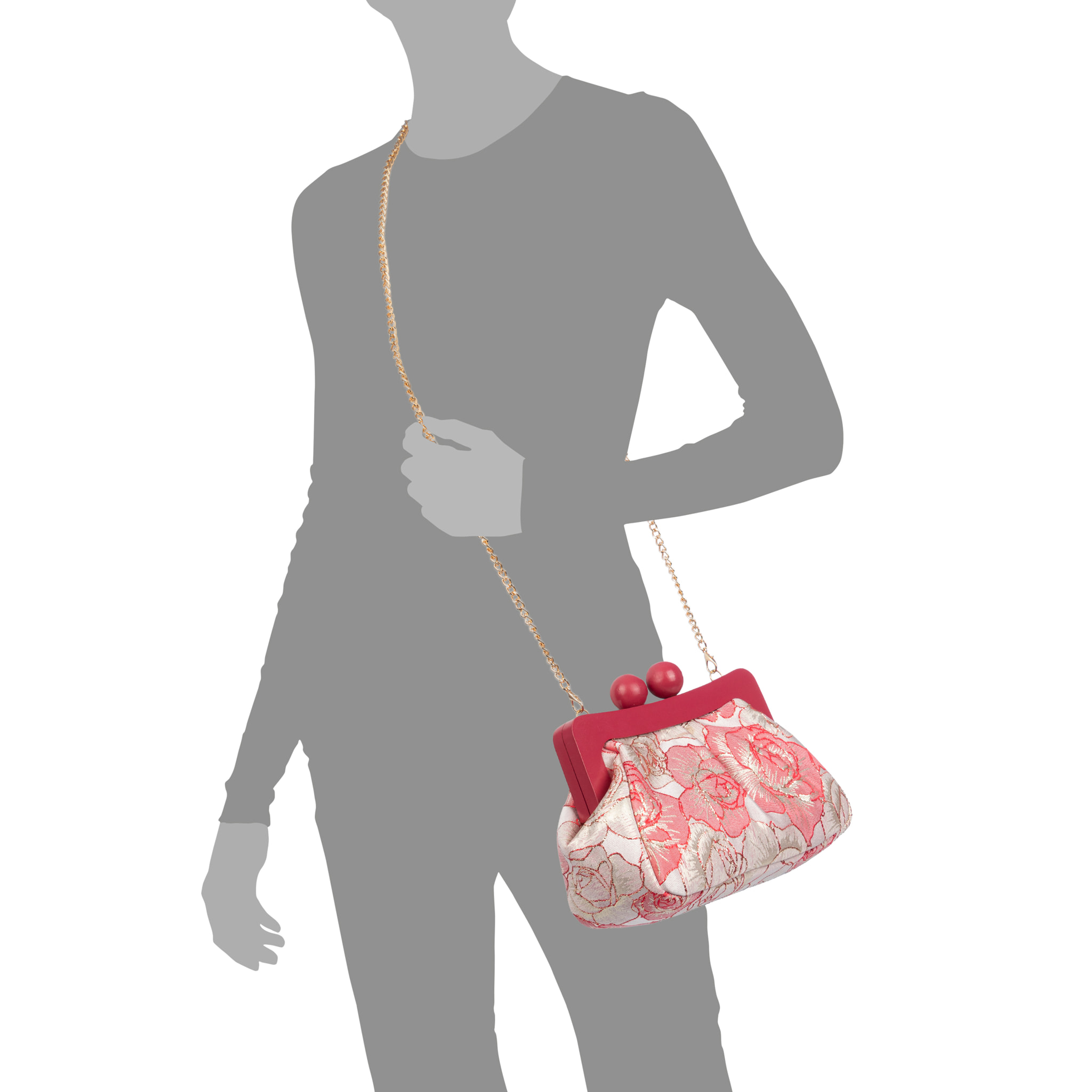 Bormida Bolso bandolera Mujer. Fabricado en madera y tela con diseños florales.