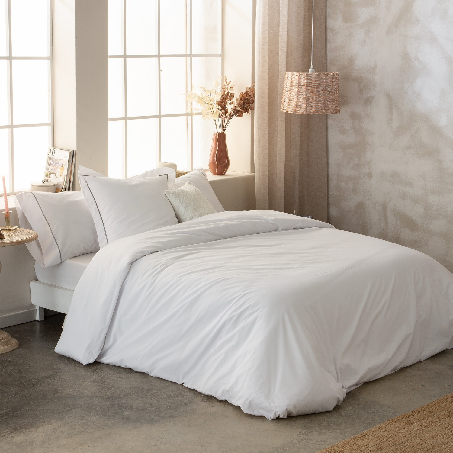 Housse de couette Blanc 100% coton 79 cm/2