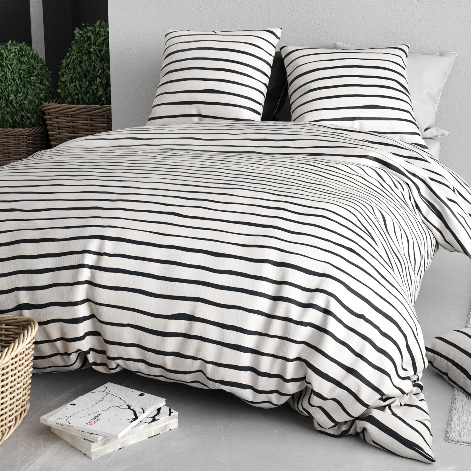 Parure housse de couette 3pcs polycoton roxanne