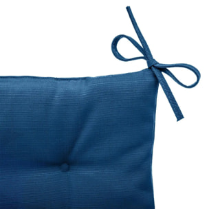 Galette de chaise carrée 4 points "Korai" bleu indigo 40x40x4cm en polyester