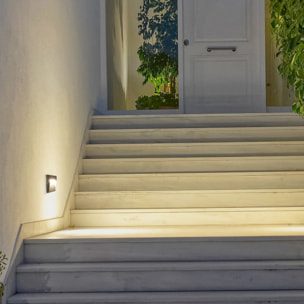 FORLIGHT Nod Square - Foco LED Exterior IP65 de Superficie para Pared. Lámpara de Pared para Señalizar Caminos | Escaleras y Ro