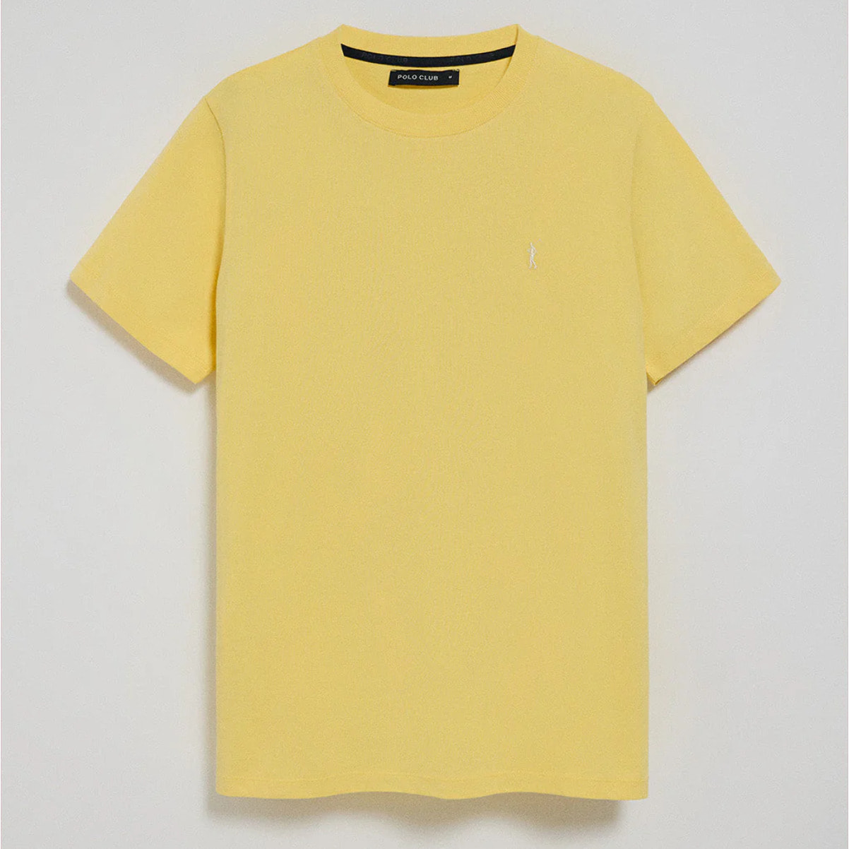 Maglietta gialla a girocollo e ricamo Rigby Go