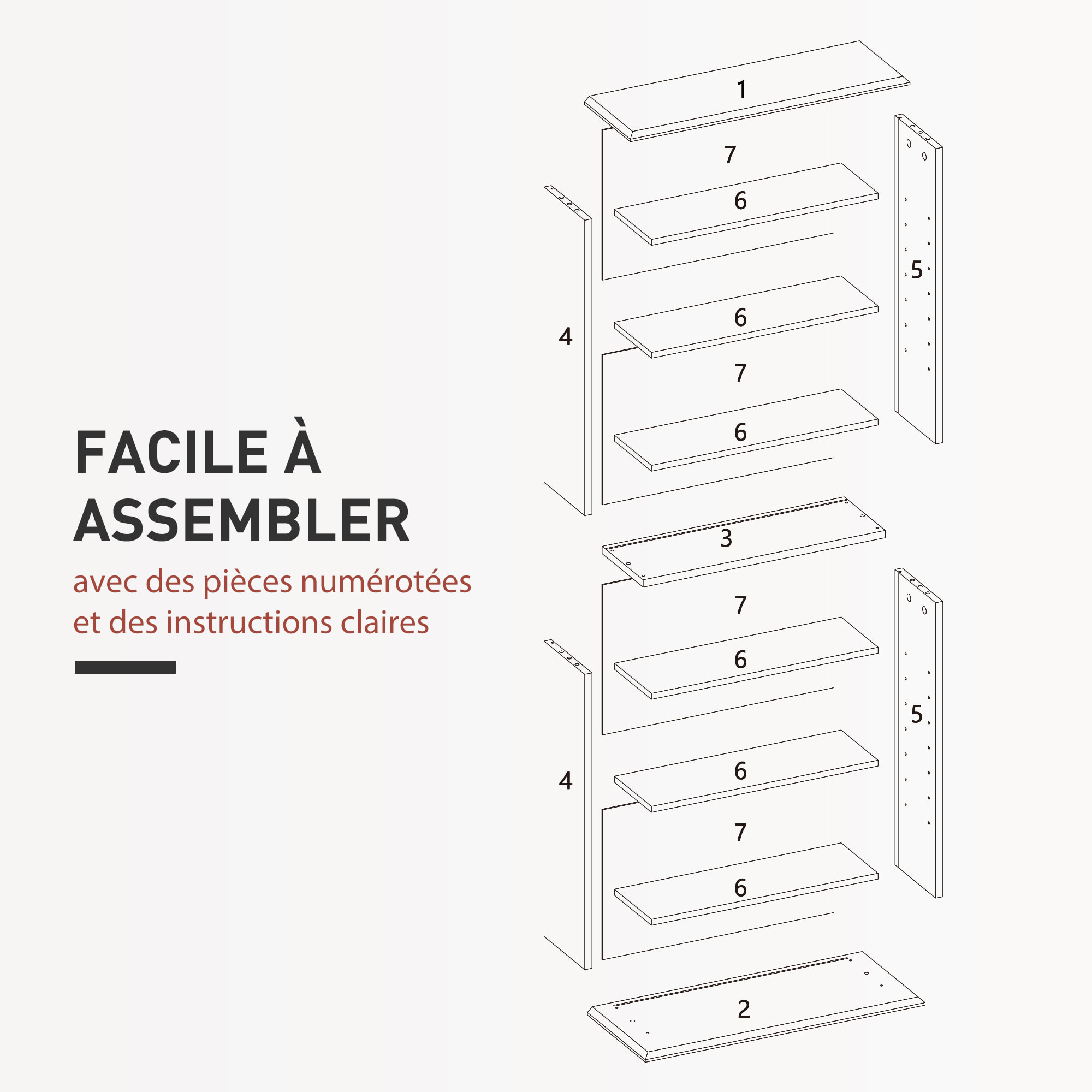 Étagère range CD - meuble rangement CD DVD - 8 compartiments, 6 étagères réglables - max 360 CD/185 DVD - gris