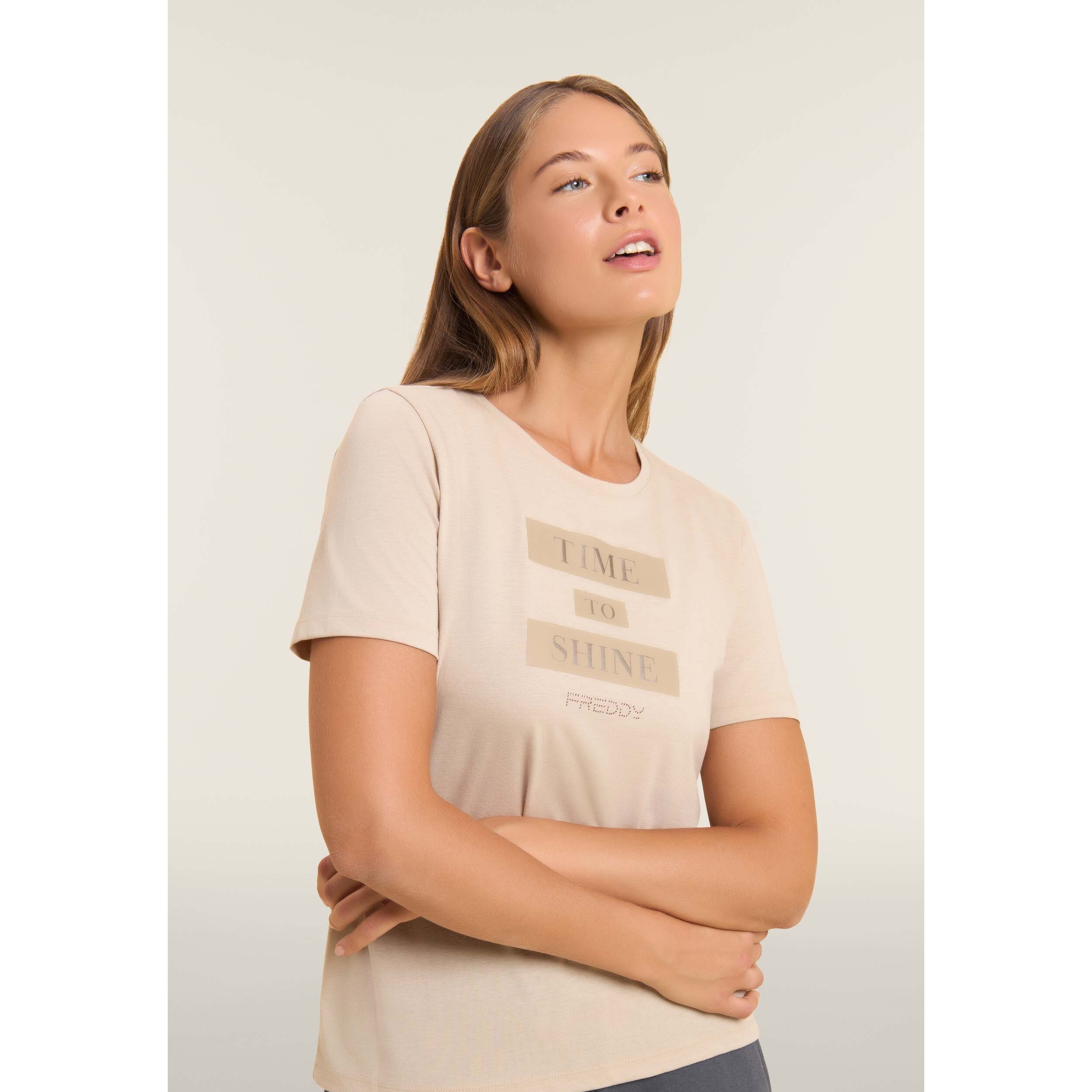 T-shirt da donna con grafica e slogan motivazionale