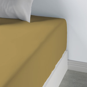 Drap Housse Coton 57fils Uni - Bonnet 35cm Gold