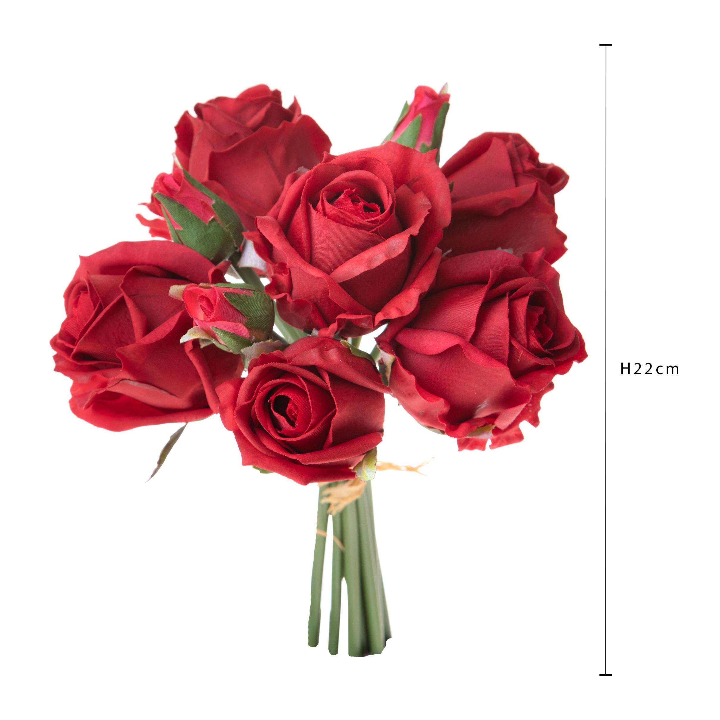 Bouquet Con Cm. Xltezza 22 Cm Nat Touchm - Pezzi 2 - 17X22X17cm - Colore: Rosso - Bianchi Dino - Fiori Artificiali