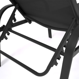 Transats inclinables 5 positions textilène - lot de 2