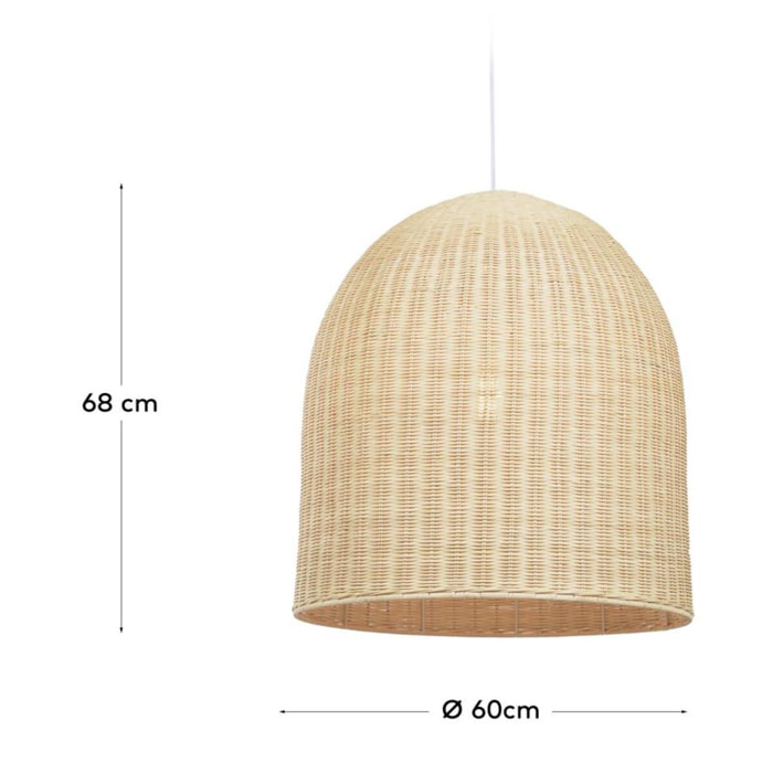 Kave Home - Paralume Druciana in rattan finitura naturale Ø 60 cm