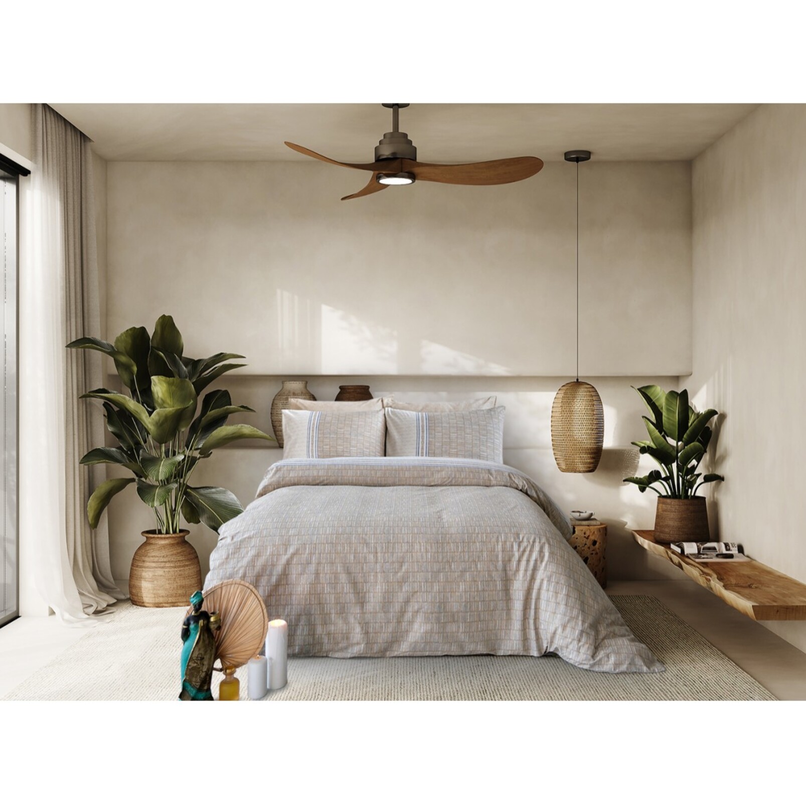 Parure de lit 100% coton imprimé "Milet"