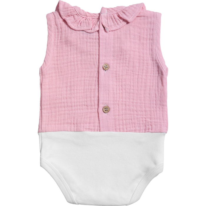 Body bebé sin mangas cuello bambula
