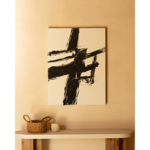 Cuadro blanco decorativo sobre lino con bastidor de madera pintado artesanalmente con pintura al óleo en varias medidas