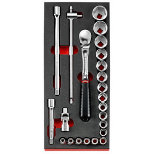Module mousse cliquet douilles 1/2"