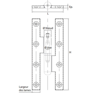 Paumelle Picarde TORBEL - 250x90 mm - Droite - PBL259D0