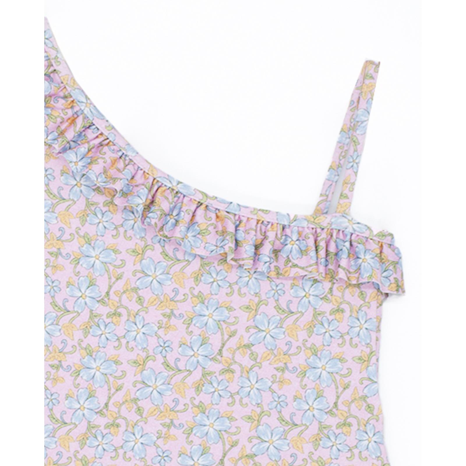 Bañador asimétrico flor azul