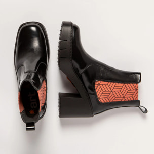 Botines 1983 NAPPA SHINNY BLACK-SALMON/BERNA color Black-salmon