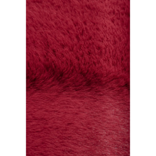 AVA - Tapis doux à poils longs lavable en machine - Rouge