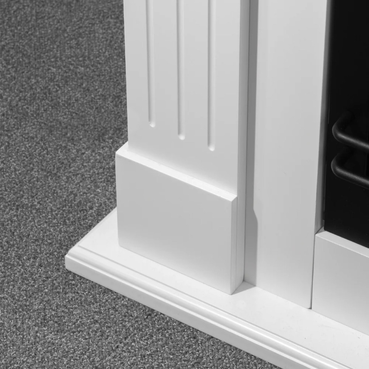Cambridge - Cornice per Camino 110x100x36 cm Rivestimento Decorativo in Legno MDF Bianco