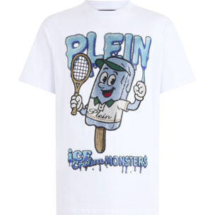 PHILIPP PLEIN Round Neck T-Shirt Ice Cream Tennis