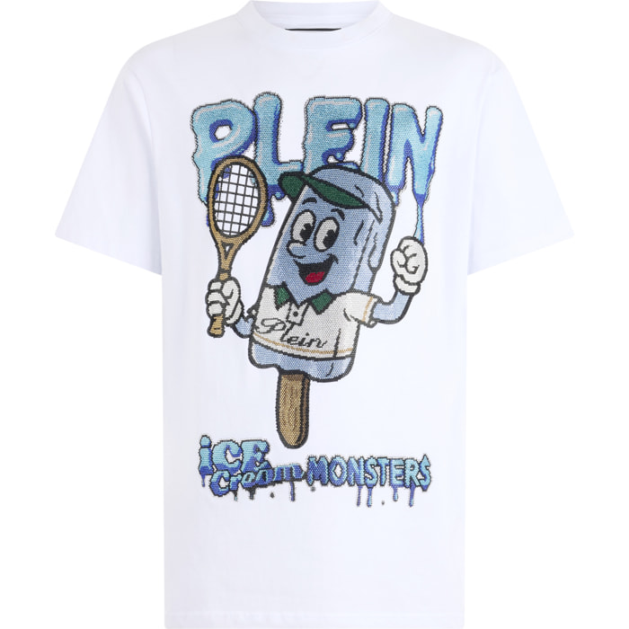 PHILIPP PLEIN Round Neck T-Shirt Ice Cream Tennis