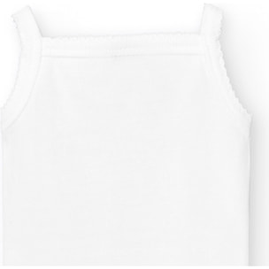 Body bebé tirantes finos canalé algodón