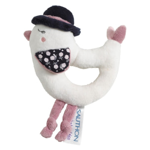 Hochet Oiseau en velours blanc