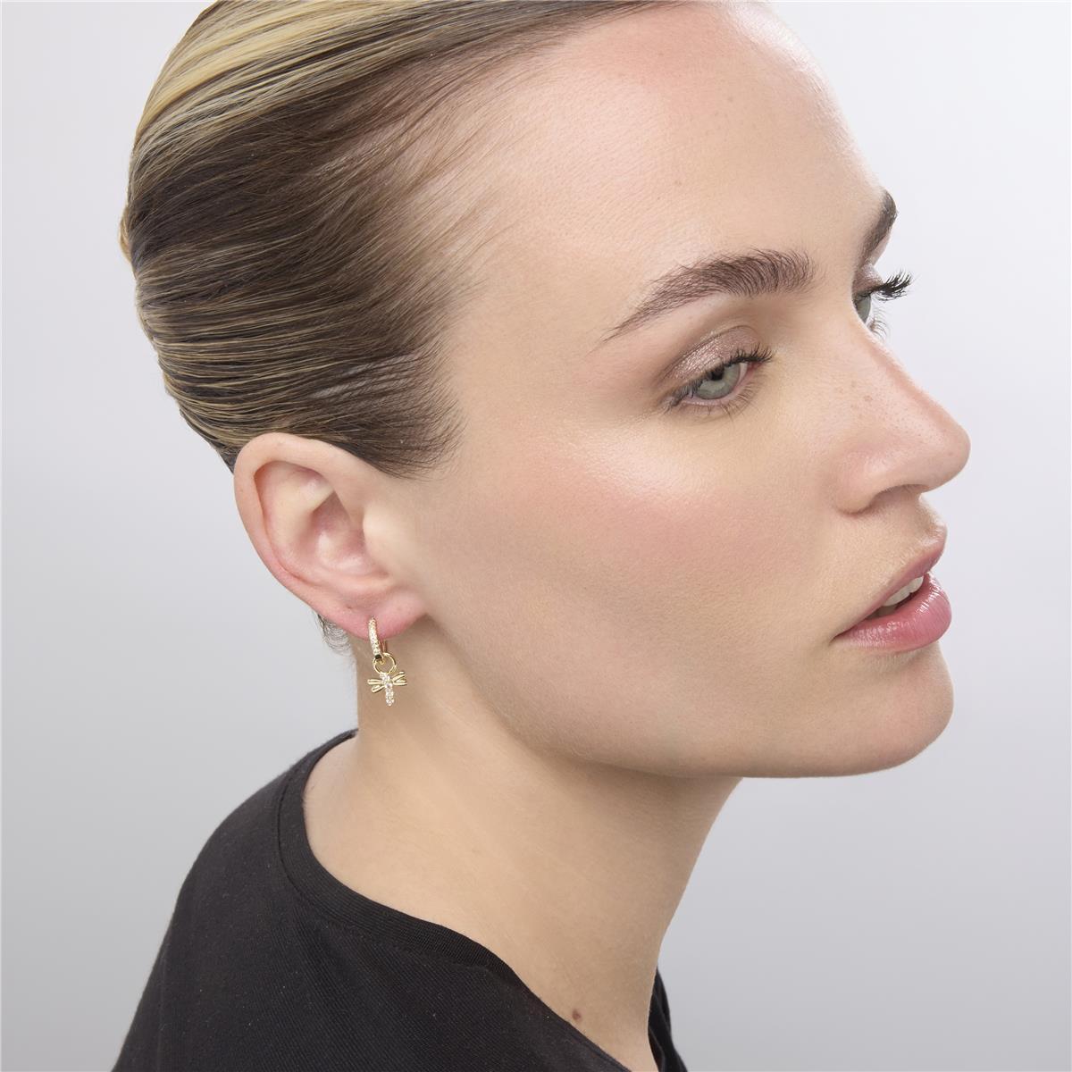 Pendientes acabado oro amarillo de 18k y Circonita Brillante