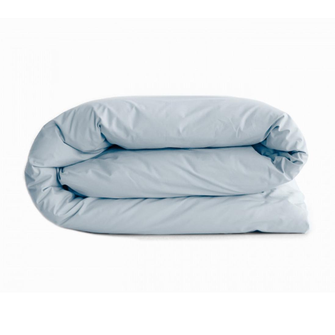 Housse de couette ''Manoir'' percale pur coton peigné longues fibres 80 fils/cm² Vent du sud - Glacier